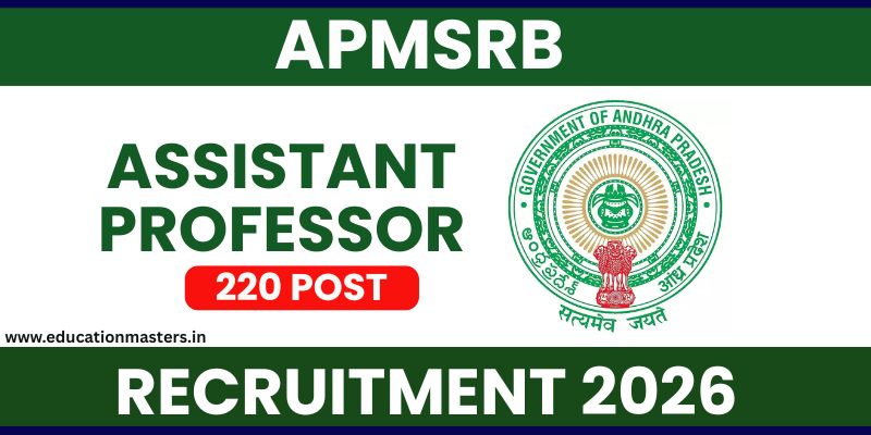 APMSRB Assistant Professor Recruitment 2026